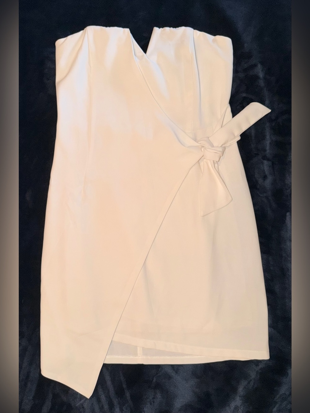DO+BE Cream Strapless Wrap Mini Dress with Side Knot